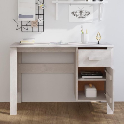 Skrivebord HAMAR 113x50x75 cm massivt fyrretræ hvid