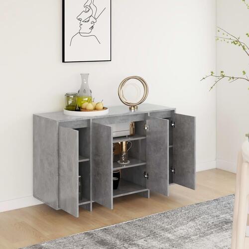 Skænk 120x41x75 cm konstrueret træ betongrå