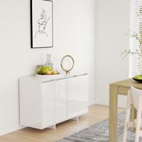 Skænk 120x41x75 cm spånplade hvid højglans