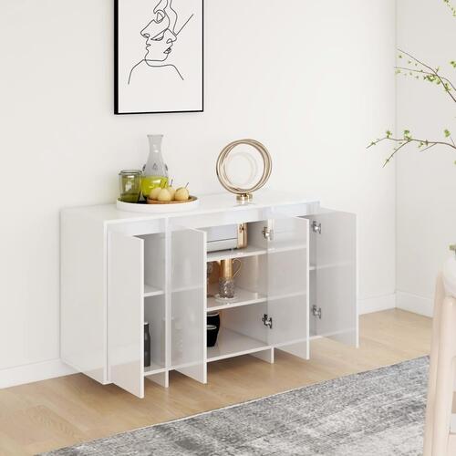 Skænk 120x41x75 cm konstrueret træ hvid højglans