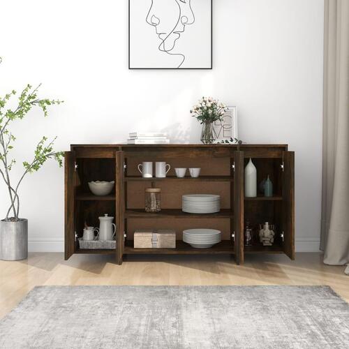 Skænk 135x41x75 cm konstrueret træ røget egetræsfarve