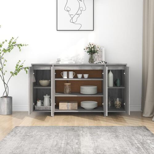 Skænk 135x41x75 cm konstrueret træ grå sonoma-eg