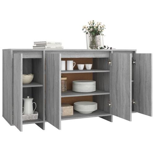 Skænk 135x41x75 cm konstrueret træ grå sonoma-eg