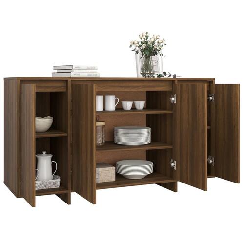 Skænk 135x41x75 cm konstrueret træ brun egetræsfarve