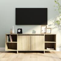 Tv-bord 130x35x50 cm konstrueret træ sonoma-eg