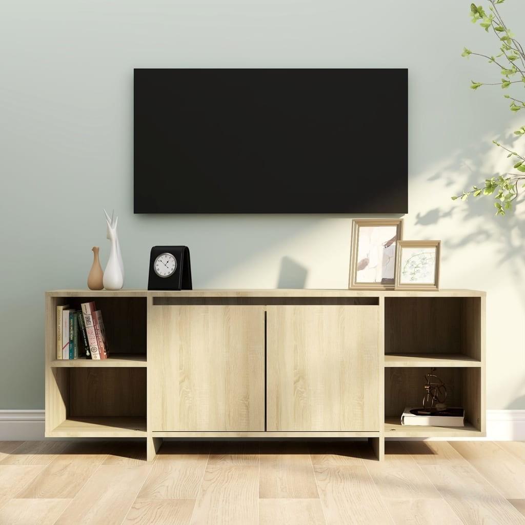Tv-skab 130x35x50 cm spånplade sonoma-eg