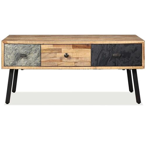 Sofabord massivt genbrugsteak 90 x 65 x 40 cm