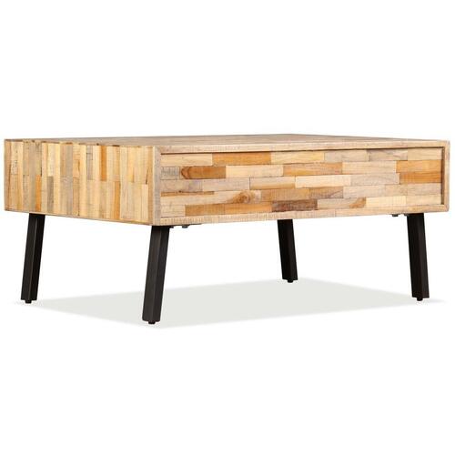Sofabord massivt genbrugsteak 90 x 65 x 40 cm