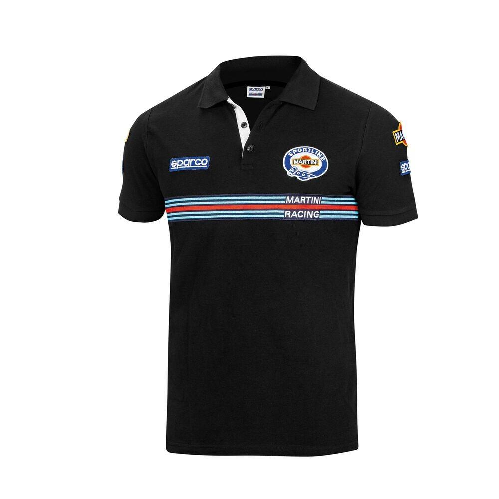 Sparco Martini Racing polotrøje - kortærmet, sort, herre XL