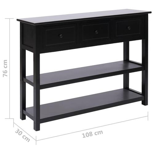 Skænk 108x30x76 cm massivt kejsertræ sort