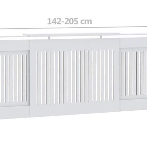 Radiatorskjuler 205 cm MDF hvid
