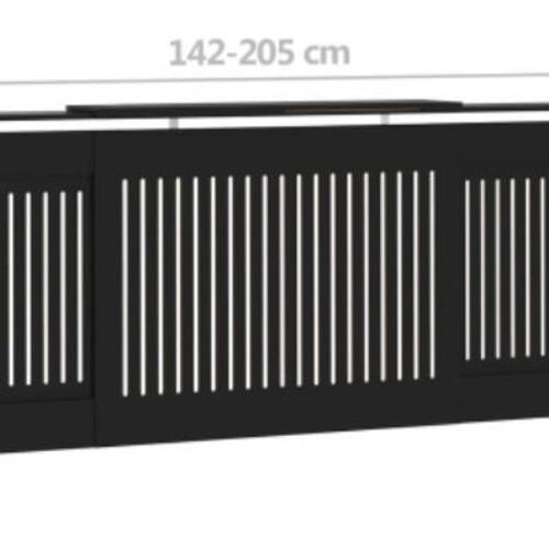 Radiatorskjuler 205 cm MDF sort