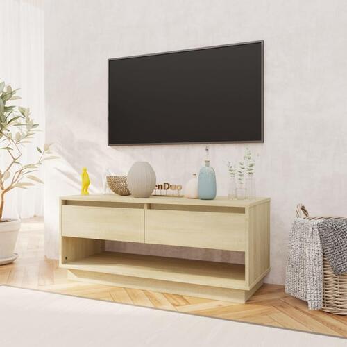 Tv-bord 102x41x44 cm konstrueret træ sonoma-eg