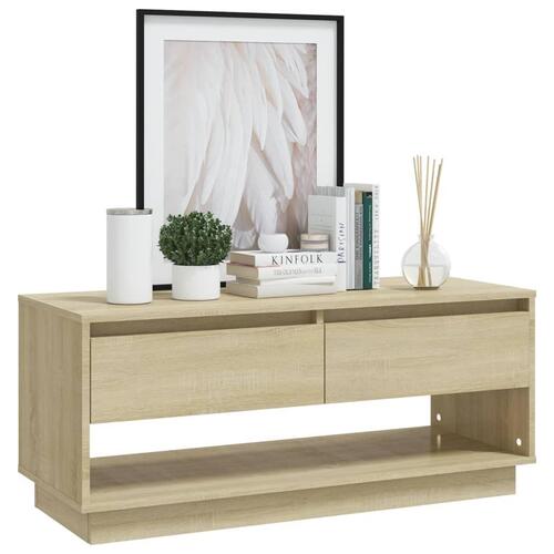 Tv-bord 102x41x44 cm konstrueret træ sonoma-eg