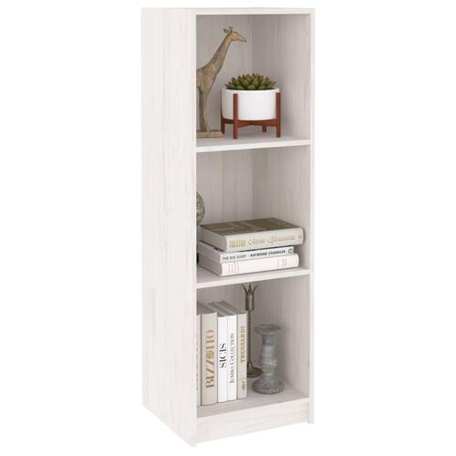 Bogreol/rumdeler 36x33x110 cm massivt fyrretræ hvid