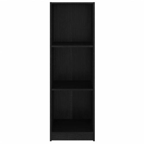 Bogreol/rumdeler 36x33x110 cm massivt fyrretræ sort