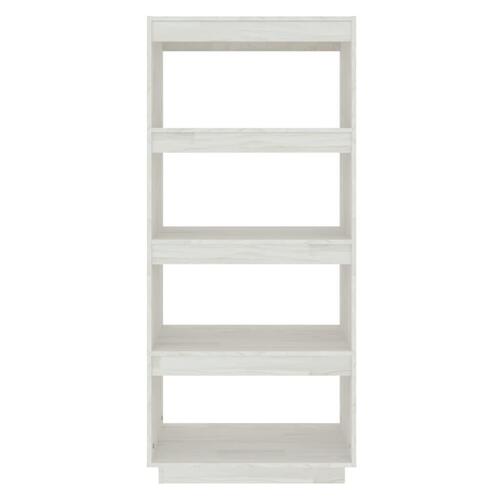 Bogreol/rumdeler 60x35x135 cm massivt fyrretræ hvid
