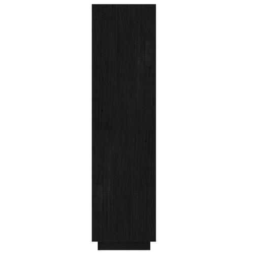 Bogreol/rumdeler 60x35x135 cm massivt fyrretræ sort