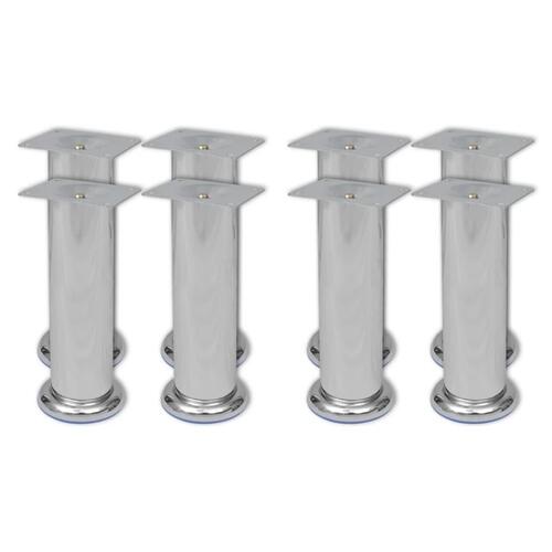 Runde sofaben i krom 8 stk. 180 mm