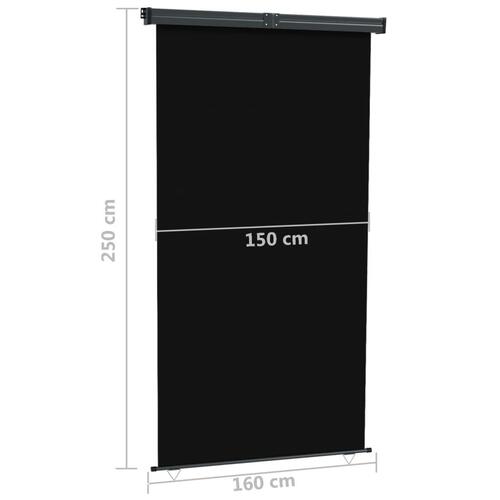 Sidemarkise til altan 165x250 cm sort