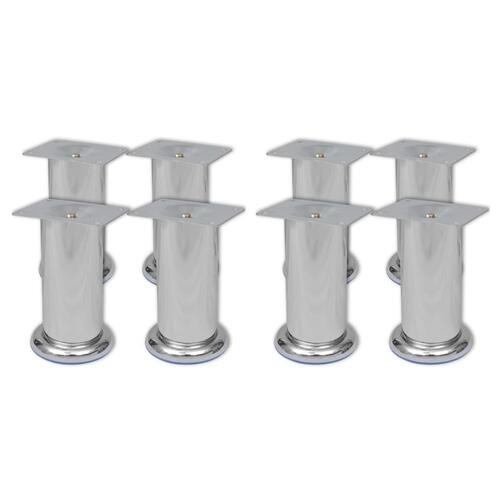 Runde sofaben i krom 8 stk. 120 mm