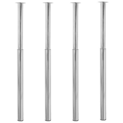 Teleskopiske bordben 4 stk. 710 mm-1100 mm krom