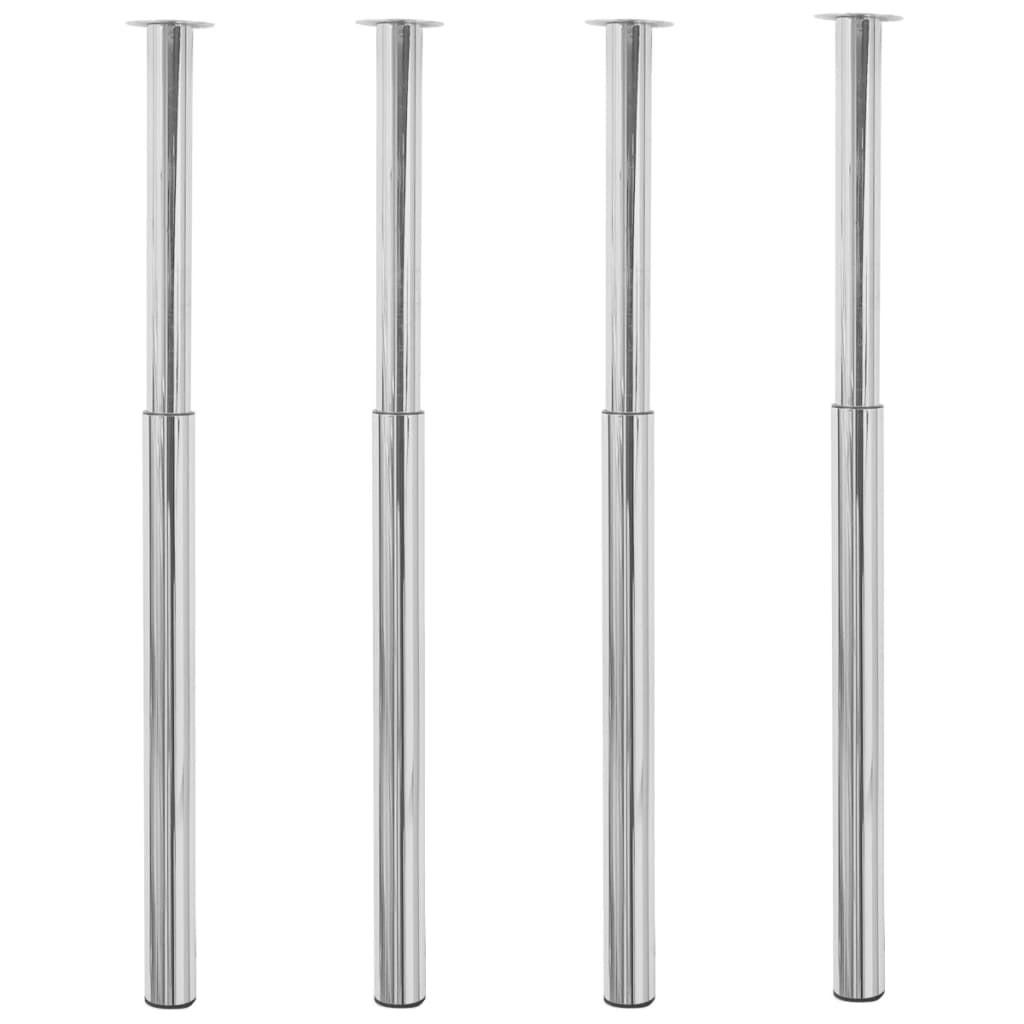 Teleskopiske bordben 4 stk. 710 mm-1100 mm krom