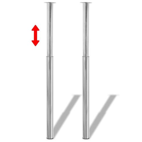 Teleskopiske bordben 4 stk. 710 mm-1100 mm krom