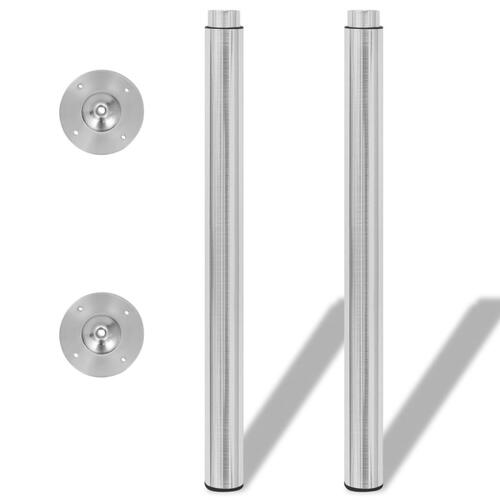 Teleskopiske bordben 4 stk. børstet nikkel 710 mm-1100 mm
