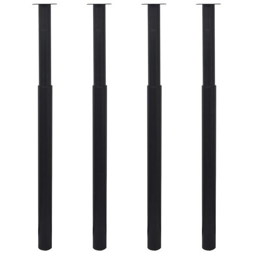 Teleskopiske bordben 4 stk. 710 mm-1100 mm sort