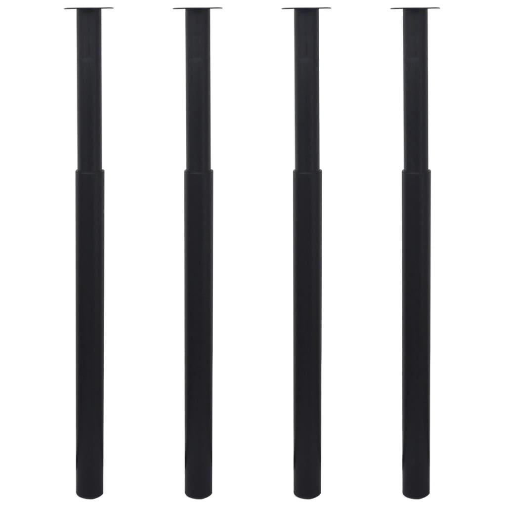 Teleskopiske bordben 4 stk. 710 mm-1100 mm sort