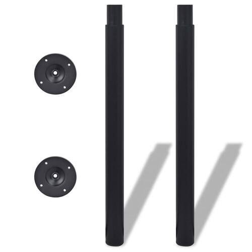 Teleskopiske bordben 4 stk. 710 mm-1100 mm sort