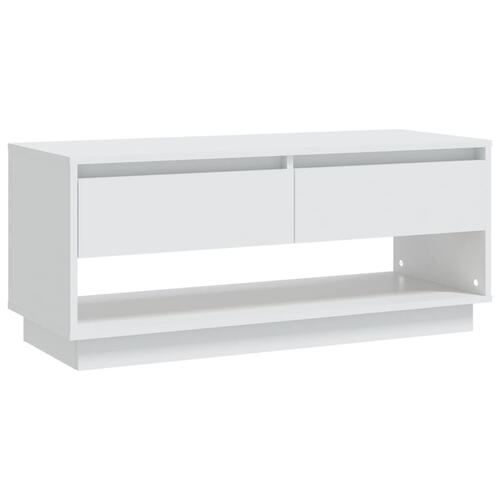 Tv-bord 102x41x44 cm konstrueret træ hvid