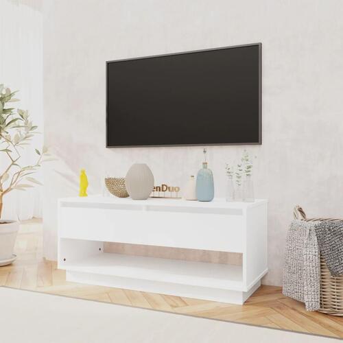 Tv-bord 102x41x44 cm konstrueret træ hvid