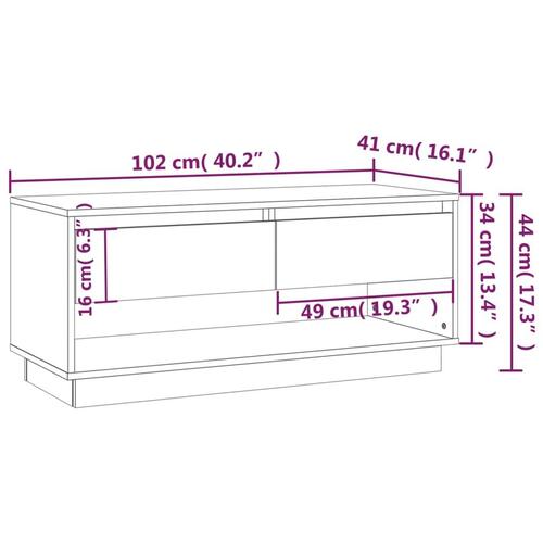 Tv-bord 102x41x44 cm konstrueret træ betongrå