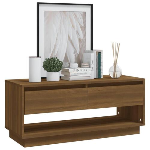 Tv-bord 102x41x44 cm konstrueret træ brun egetræsfarve
