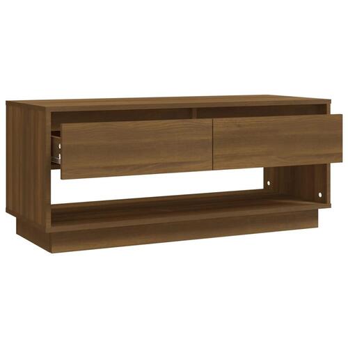 Tv-bord 102x41x44 cm konstrueret træ brun egetræsfarve