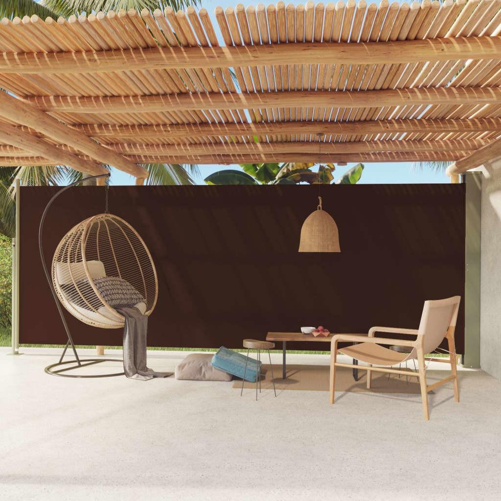 Sammenrullelig sidemarkise til terrassen 200x600 cm brun
