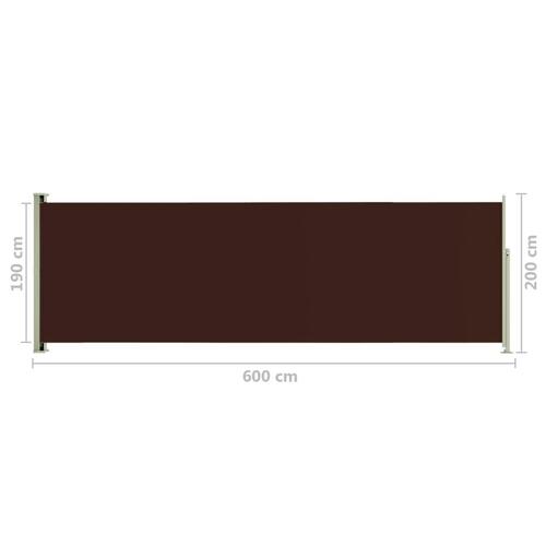 Sammenrullelig sidemarkise til terrassen 200x600 cm brun