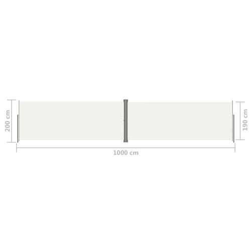 Sammenrullelig sidemarkise 200x1000 cm cremefarvet