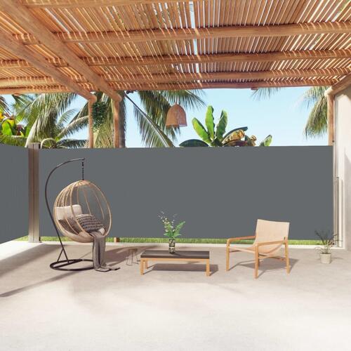 Sammenrullelig sidemarkise 200x1000 cm antracitgrå