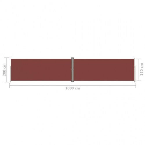 Sammenrullelig sidemarkise 200 × 1.000 cm - brun