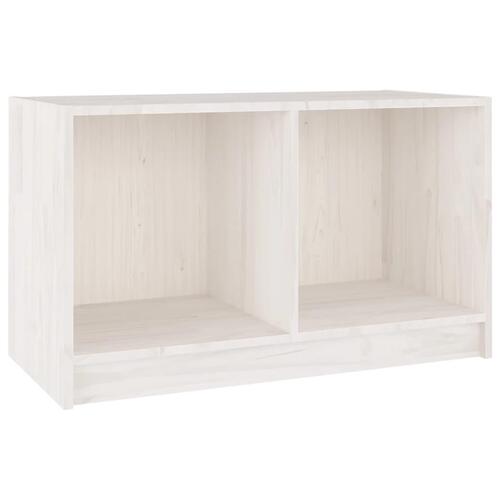 Tv-bord 70x33x42 cm massivt fyrretræ hvid