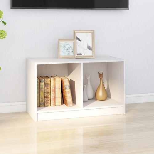 Tv-bord 70x33x42 cm massivt fyrretræ hvid