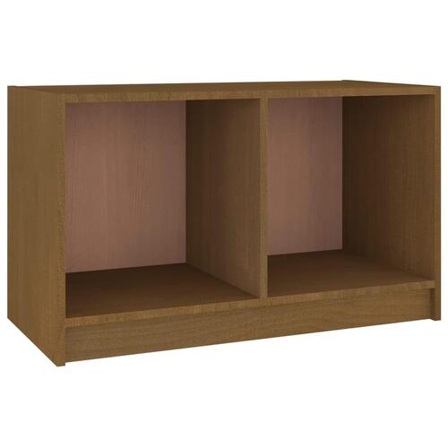Tv-bord 70x33x42 cm massivt fyrretræ gyldenbrun