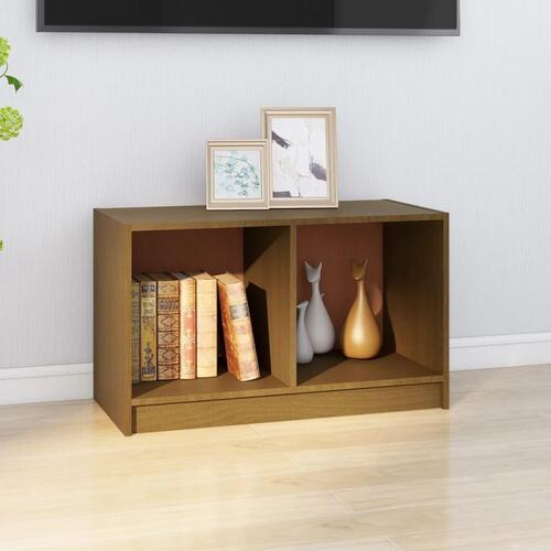 Tv-bord 70x33x42 cm massivt fyrretræ gyldenbrun