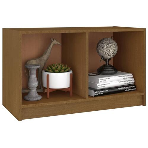Tv-bord 70x33x42 cm massivt fyrretræ gyldenbrun