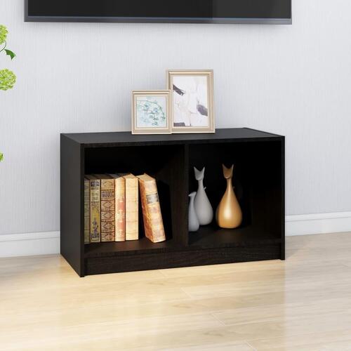 Tv-bord 70x33x42 cm massivt fyrretræ sort