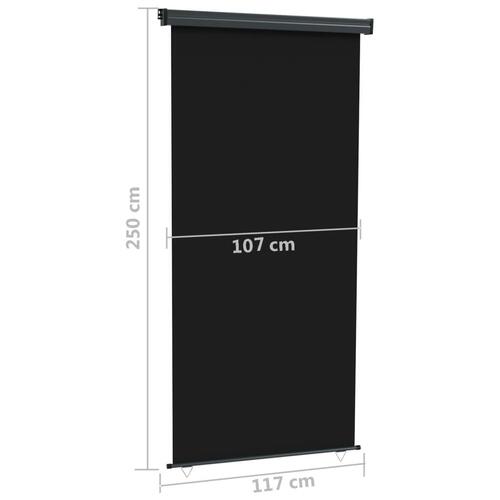 Sidemarkise til altan 122x250 cm sort