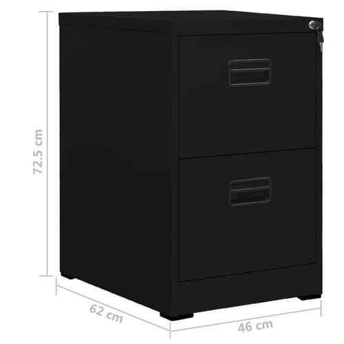 Arkivskab 46x62x72,5 cm stål sort